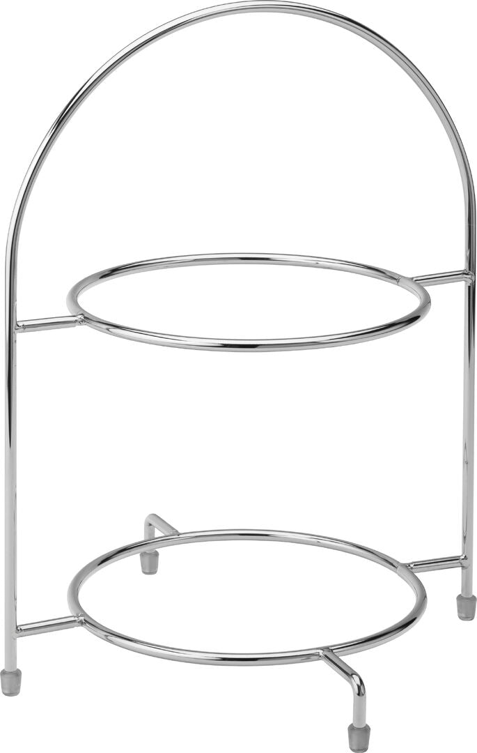 Chrome 2 Tier Cake Plate Stand 12.5" (32cm)