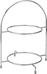 Chrome 2 Tier Cake Plate Stand 12.5" (32cm)