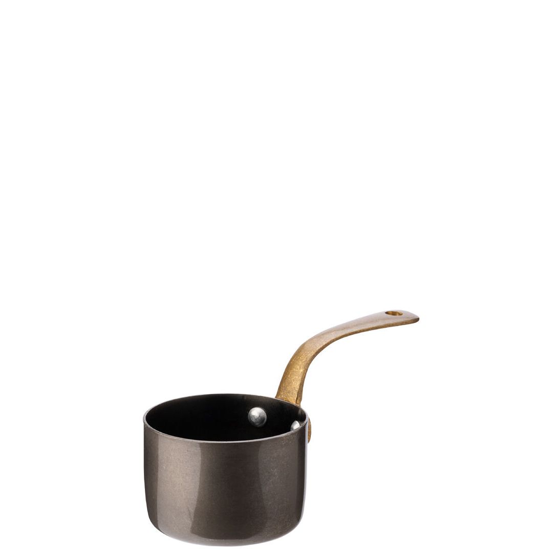 Black Vintage Steel Mini Sauce Pan 2.75" (7cm)