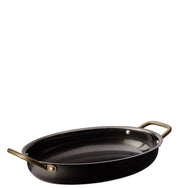 Black Vintage Steel Oval Dish 24.5 x 17.5cm