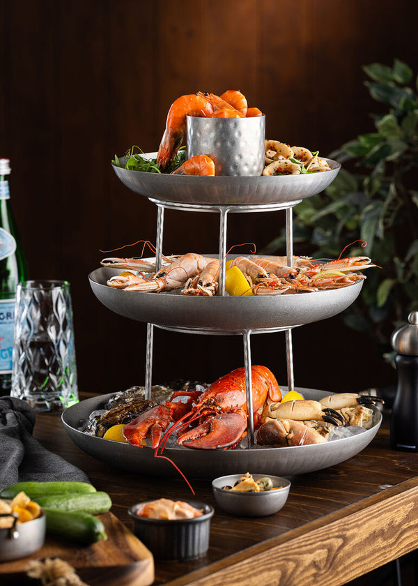 Vintage Steel Seafood Tower Serving Bowl 24.5cm