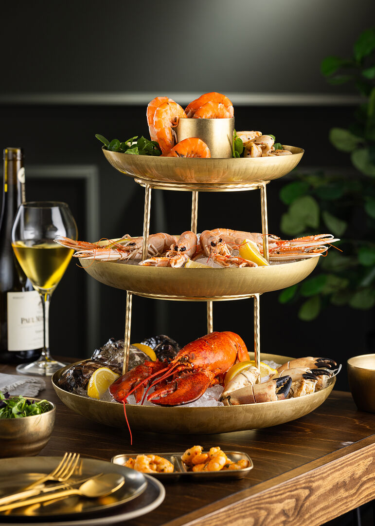 Vintage Gold Seafood Tower Small Stand (18 x 12.5c