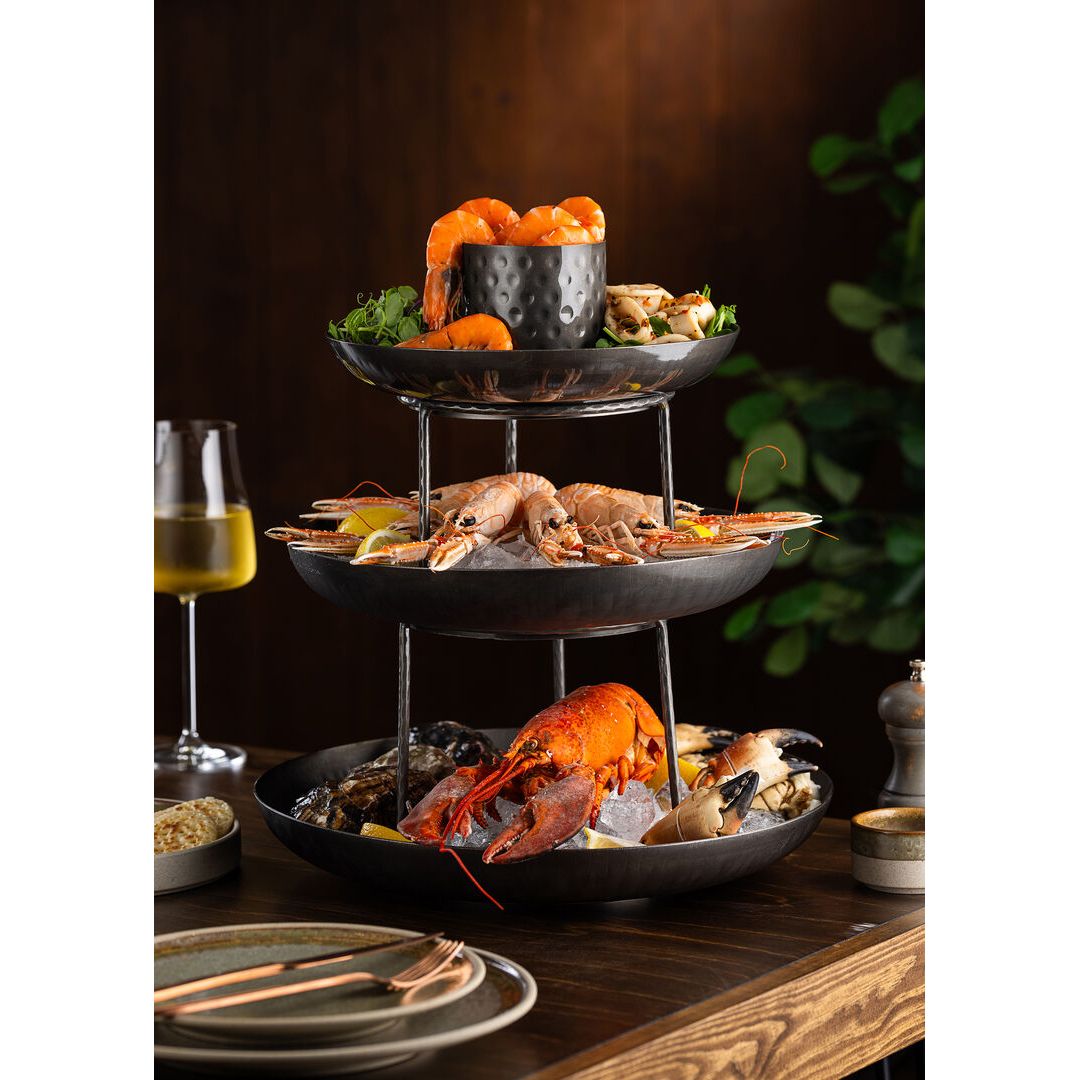 Vintage Black Seafood Tower Serving Bowl (24.5cm)