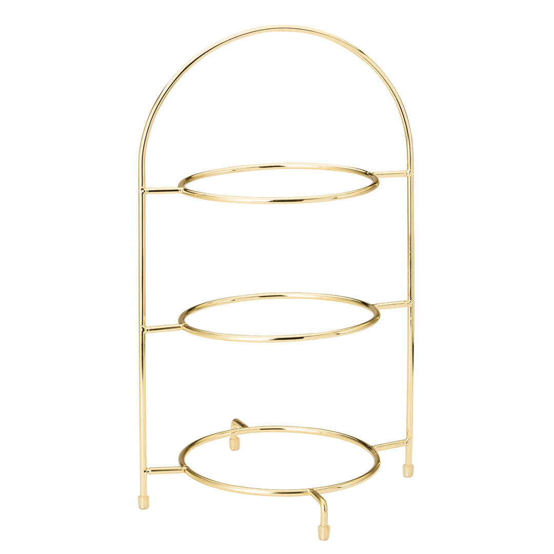 Gold 3 Tier Plate Stand 16.5" (42cm)