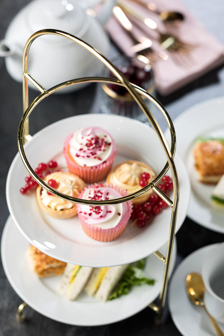 Gold 3 Tier Plate Stand 17" (43cm)
