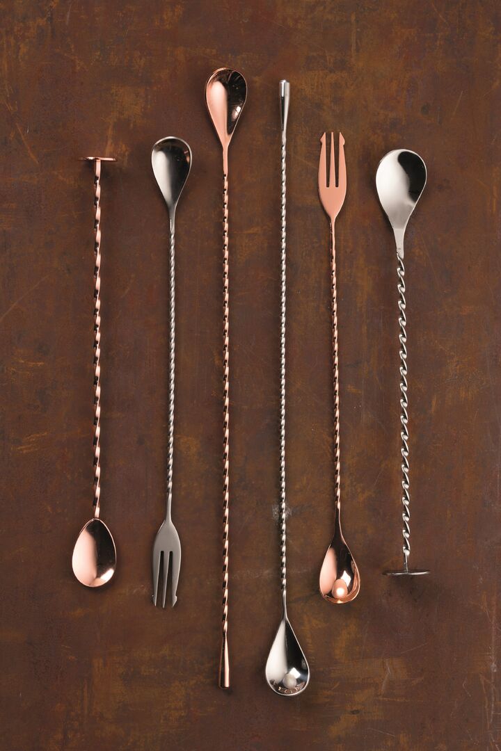 Teardrop Copper Cocktail Mixing Spoon 15.75"(40cm)