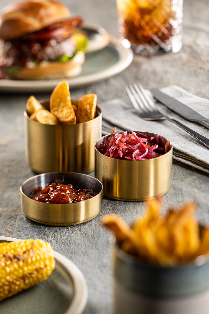 Brushed Gold Dip Pot 3" (7.5cm) 4oz (10cl)