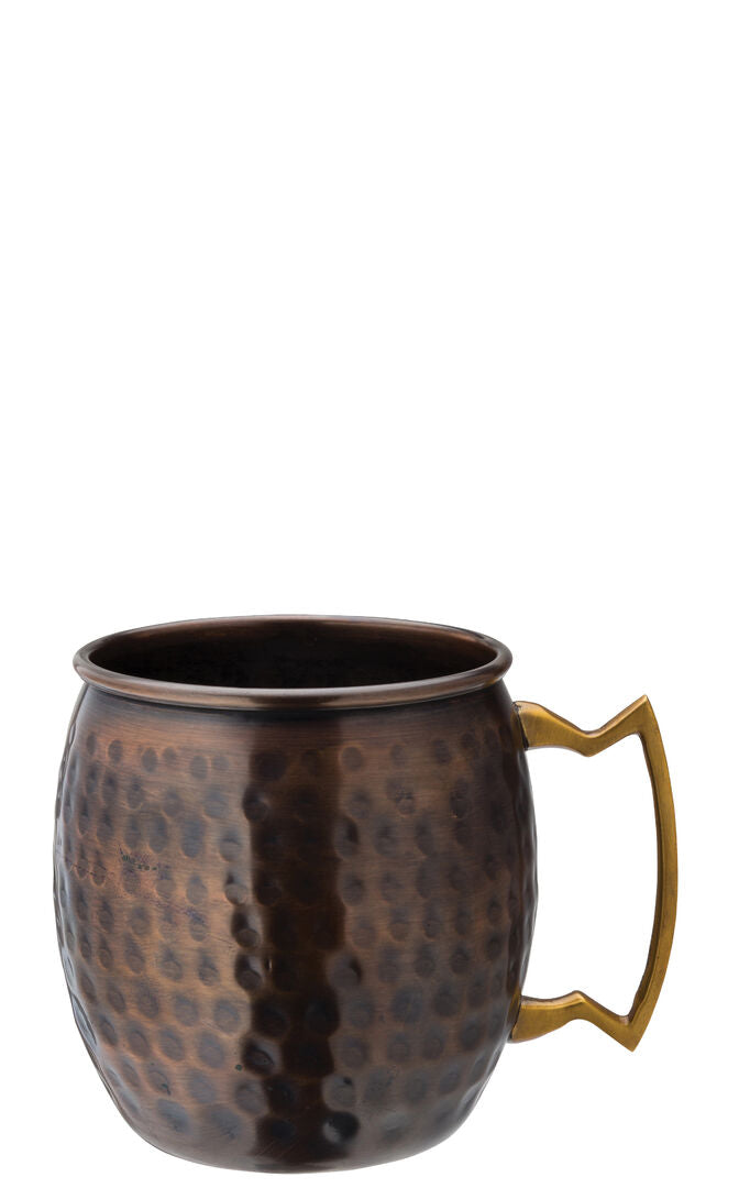 Aged Copper Hammered Round Mug 19oz (54cl)