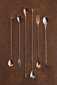 Vintage Copper Cocktail Mixing Spoon 11" (28cm)