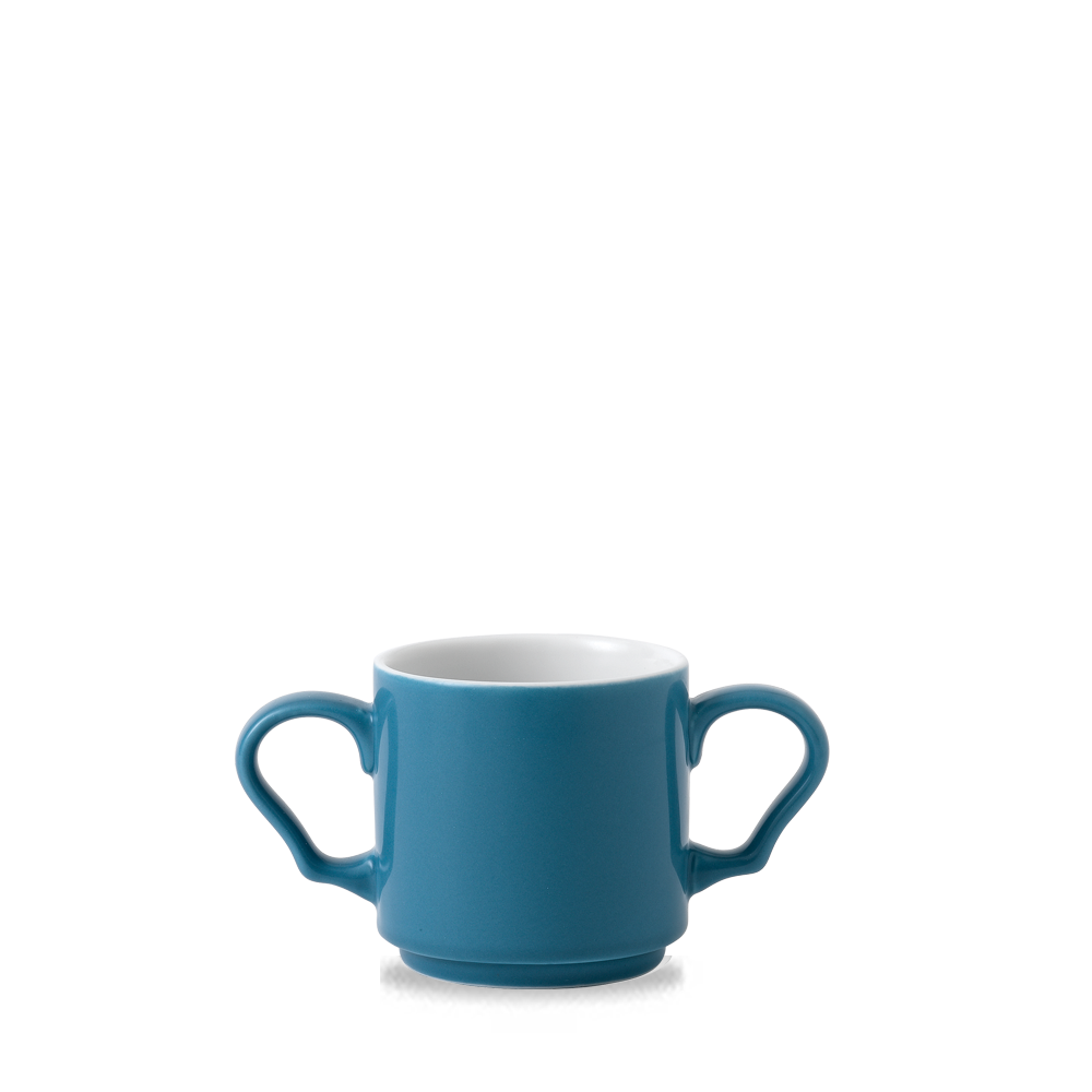 Art De Cuisine Future Care Blue Glaze Double Handled Mug 10oz