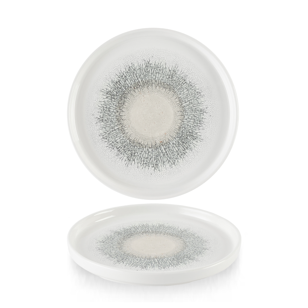 Studio Prints Fusion Agate Grey Chefs Walled Plate 21cm