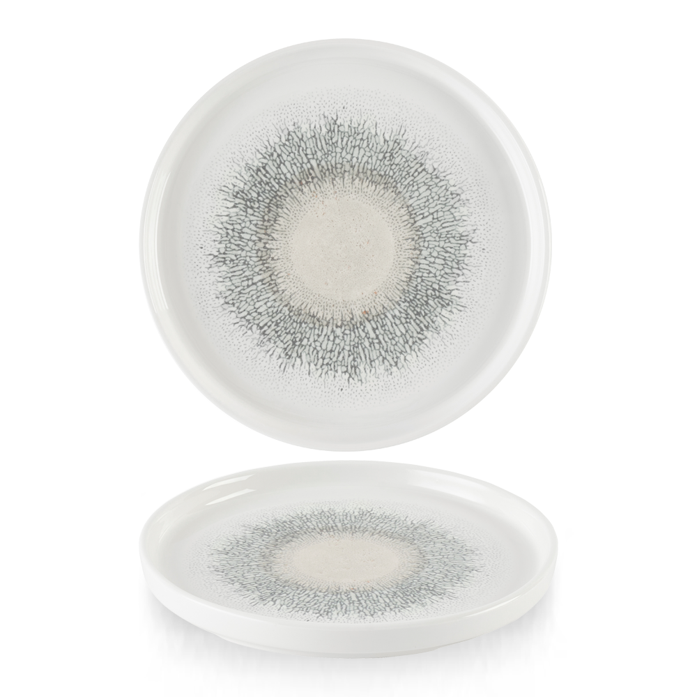 Studio Prints Fusion Agate Grey Chefs Walled Plate 26cm