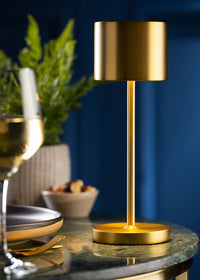 Tahiti LED Cordless Lamp 26cm - Brushed Gold