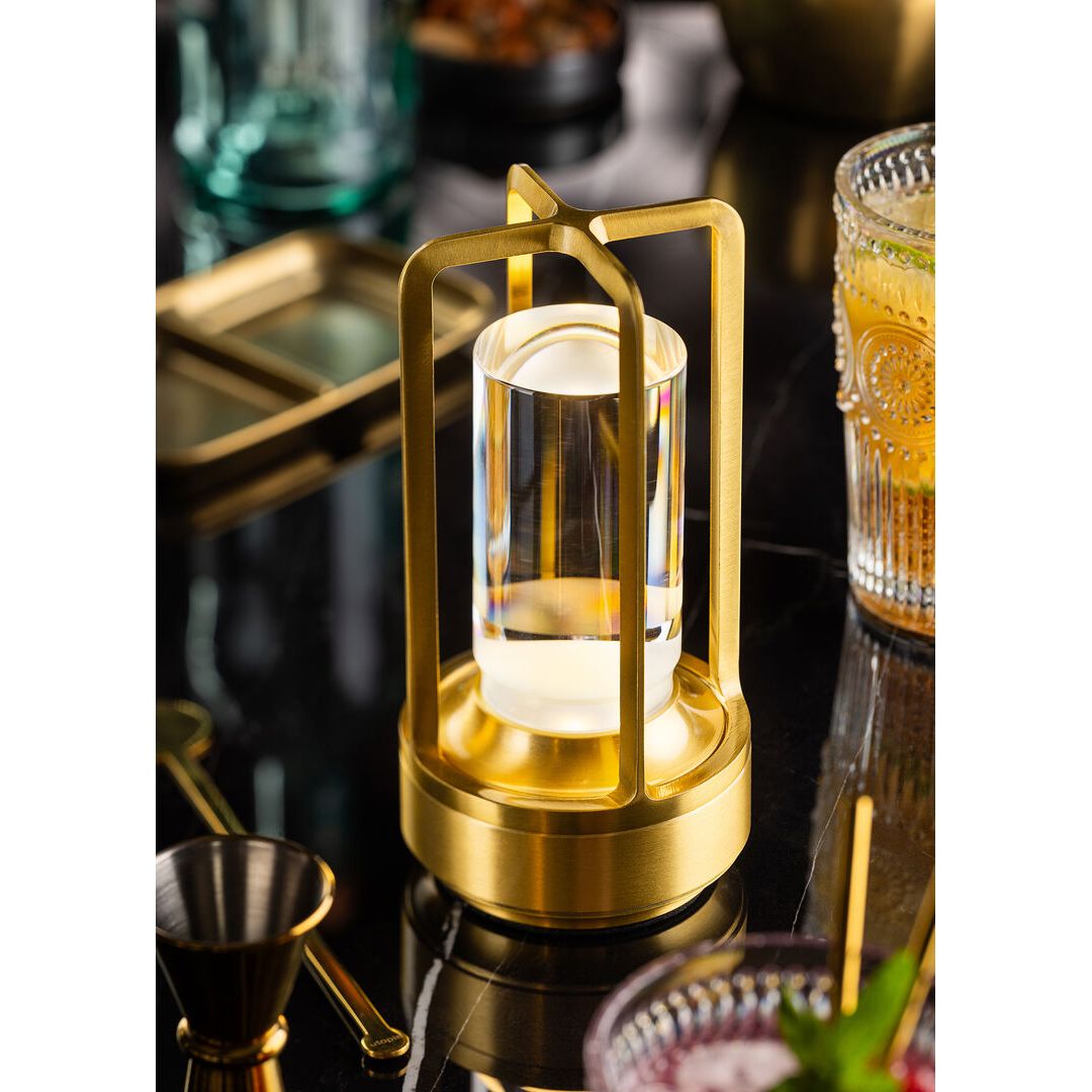 Cuba LED Cordless Lamp 17.5cm - Brushed Gold