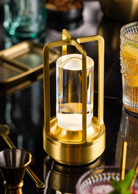 Cuba LED Cordless Lamp 17.5cm - Brushed Gold