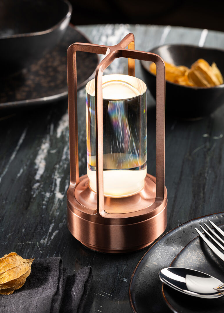 Cuba LED Cordless Lamp 17.5cm - Brushed Copper