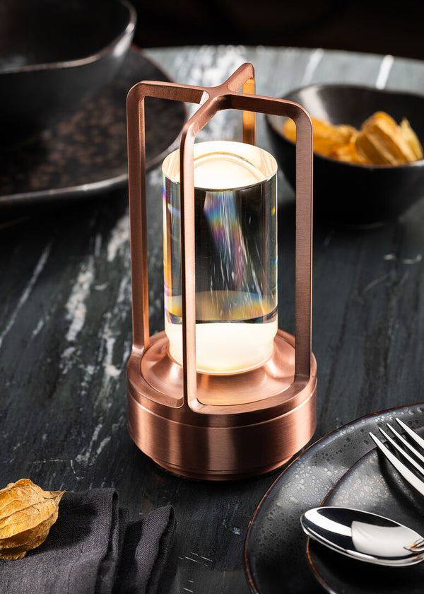 Cuba LED Cordless Lamp 17.5cm - Brushed Copper