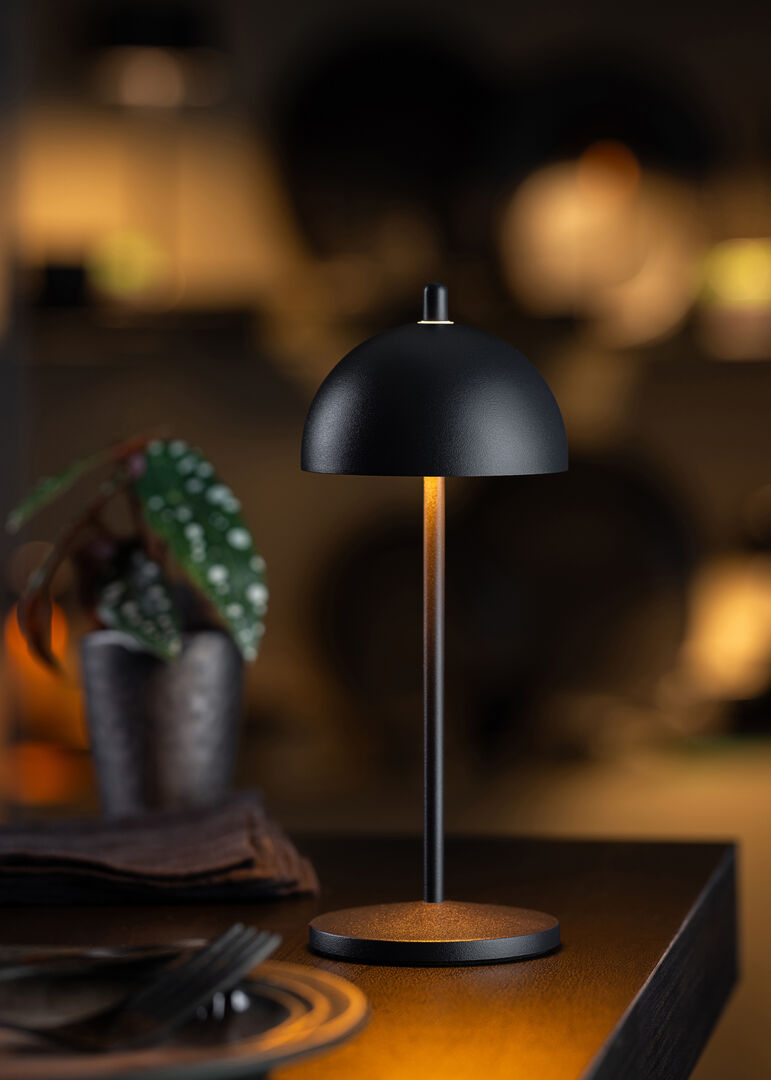 Antigua Micro LED Cordless Lamp 20cm - Black - RE