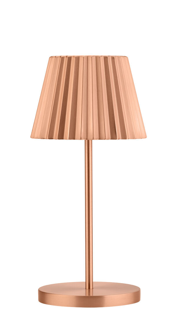 Dominica LED Cordless Lamp 26cm -Brushed Cop-remot