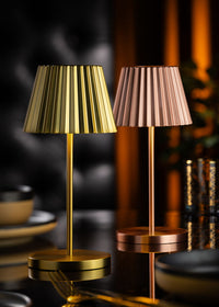 Dominica LED Cordless Lamp 26cm -Brushed Cop-remot