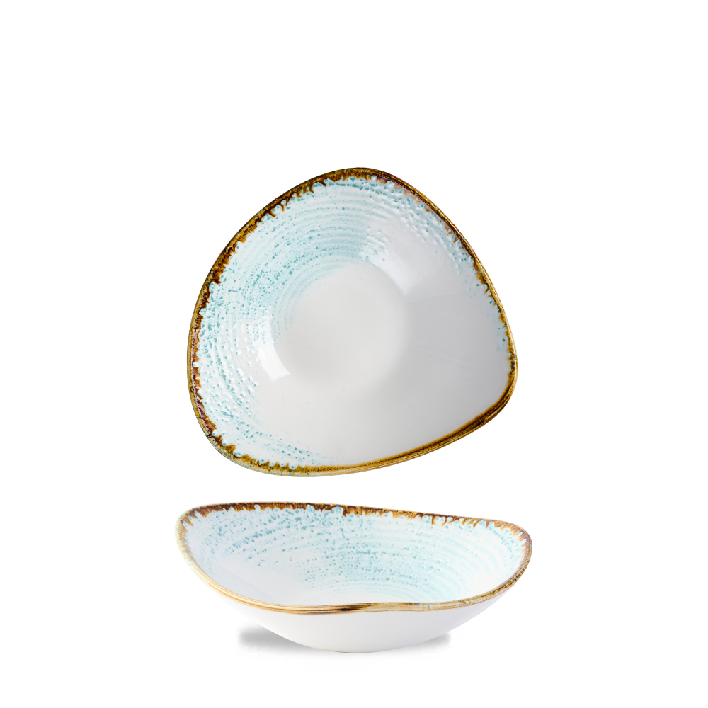 Homespun Accents Aquamarine Triangle Bowl 23.5cm