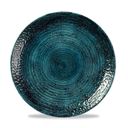 Homespun Chroma Blue Coupe Plate 26cm - Unique Hand-Thrown Style