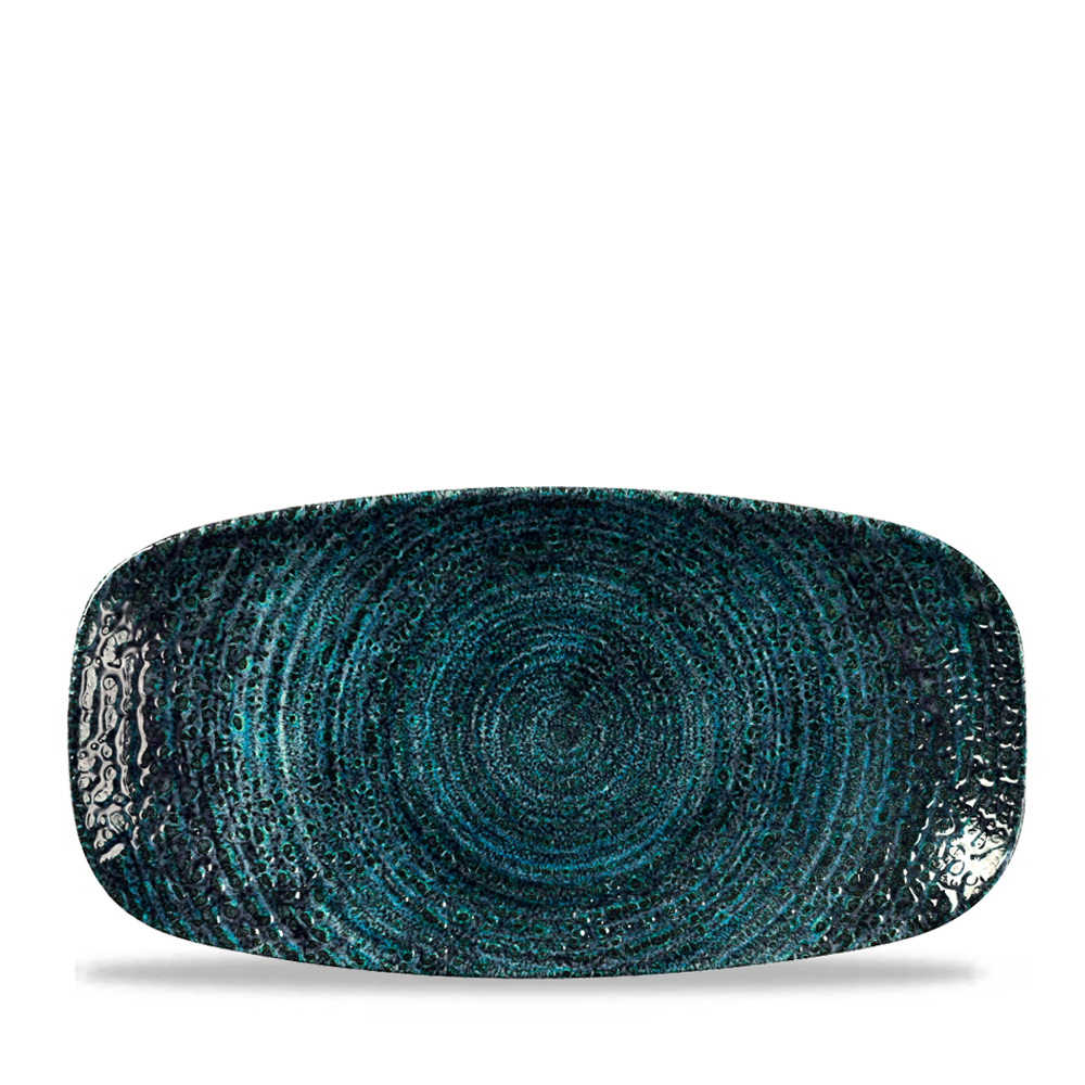 Homespun Chroma Blue Chefs Oblong Plate No.2 - 26.9 x 12.7 cm