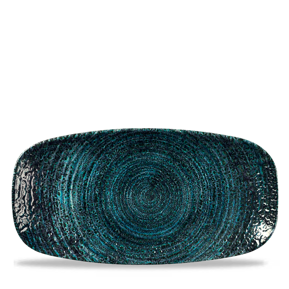 Homespun Chroma Blue Chefs Oblong Plate No.3 - 29.8 x 15.3cm