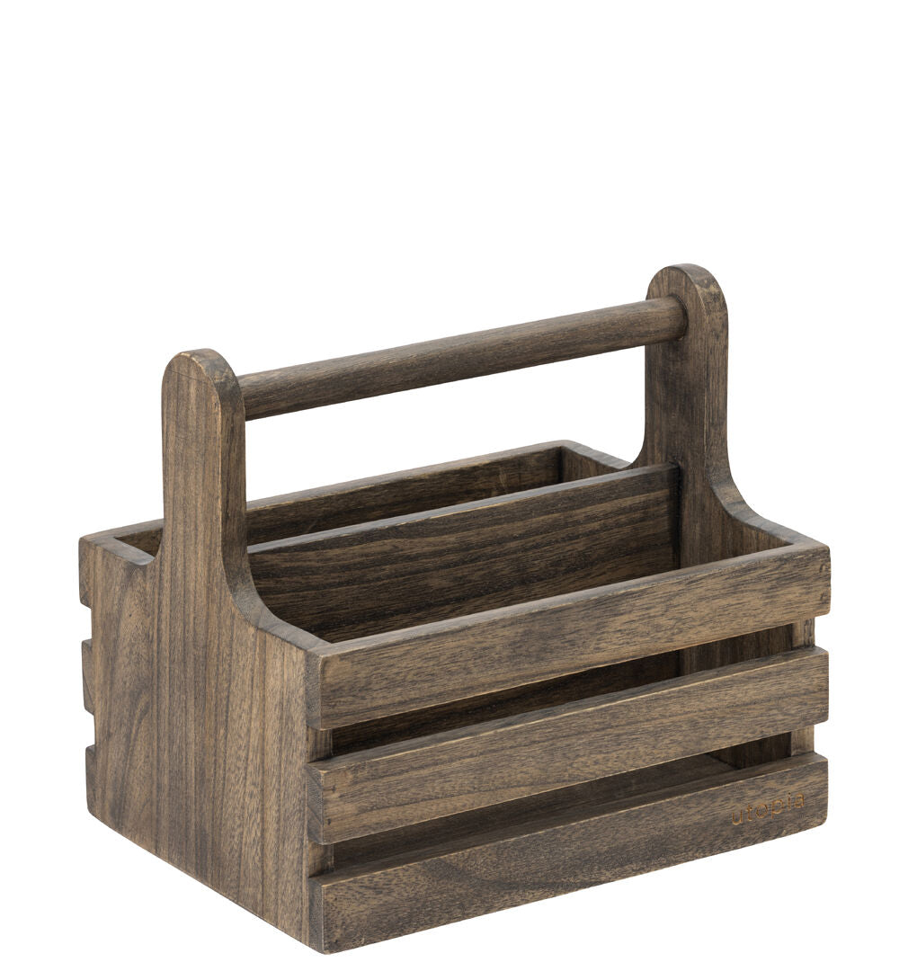 Medium Rustic Wooden Table Caddy
