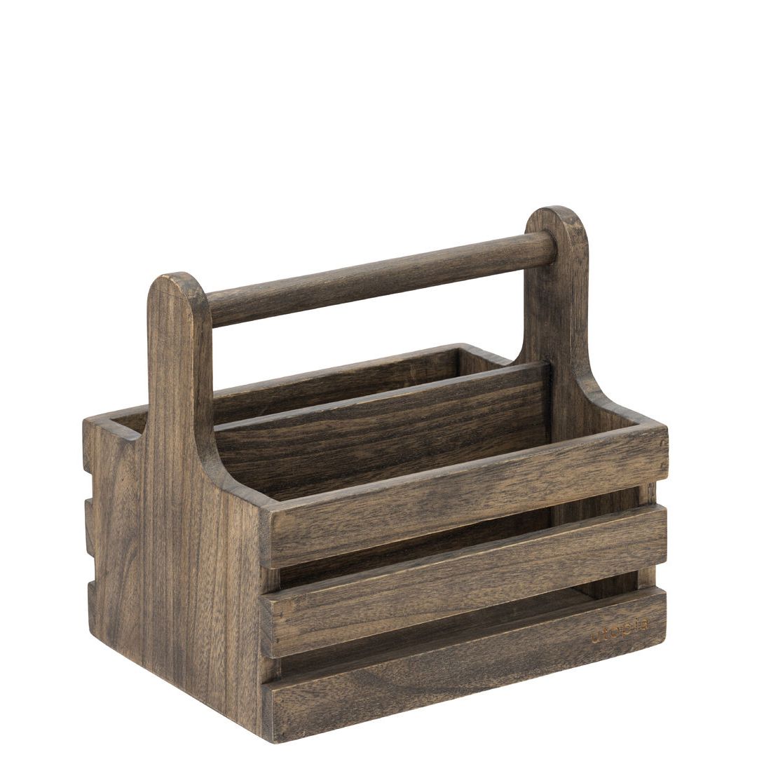 Medium Rustic Wooden Table Caddy