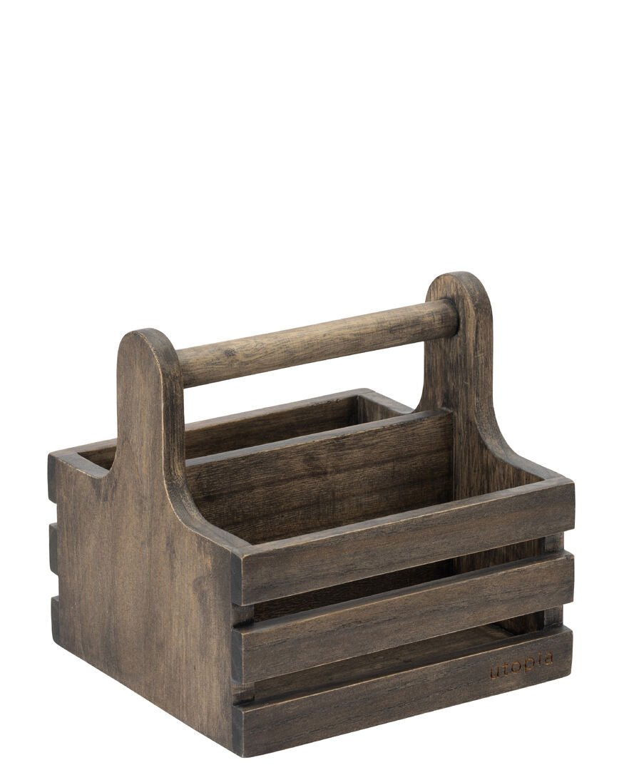 Small Rustic Wooden Table Caddy