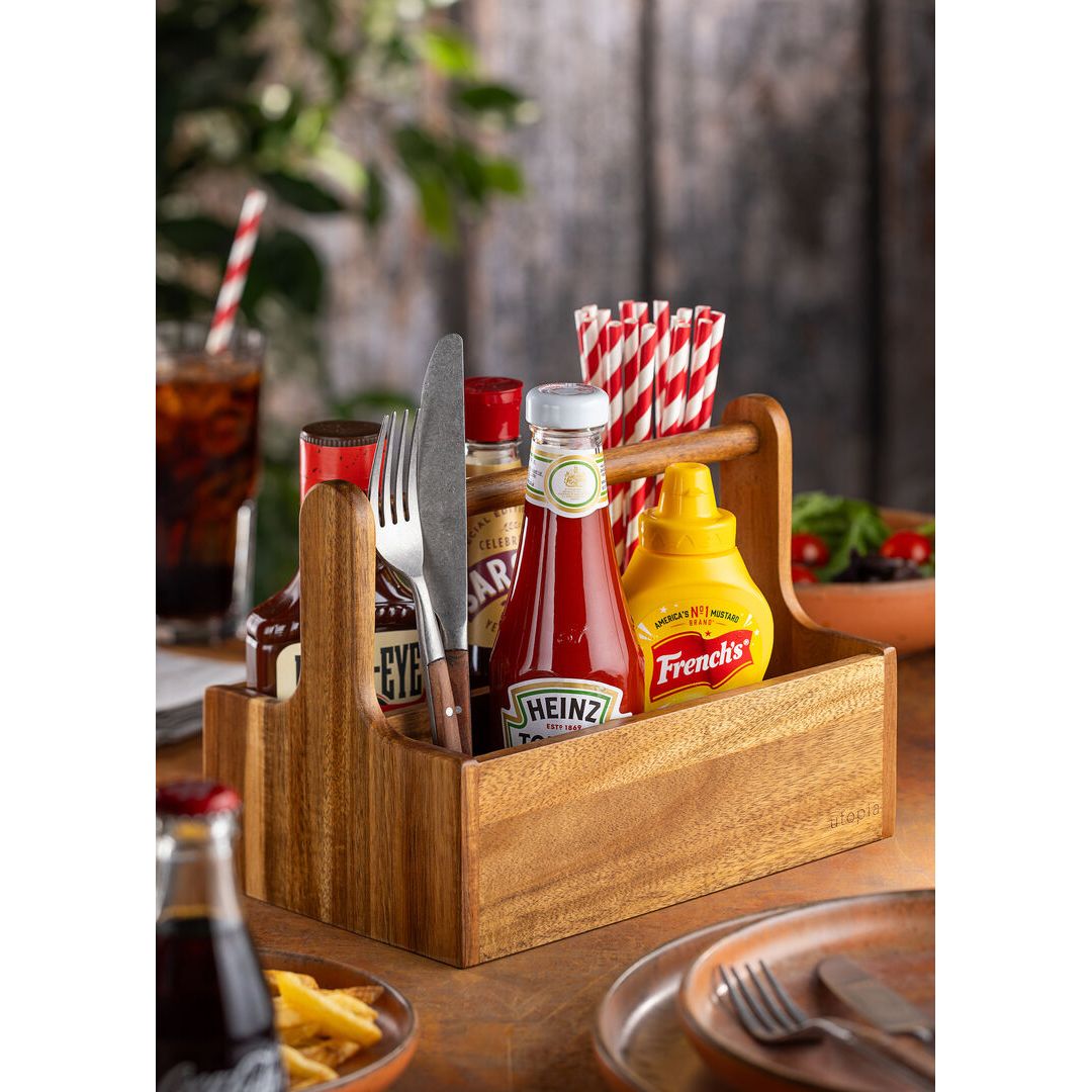 Large Wooden Table Caddy