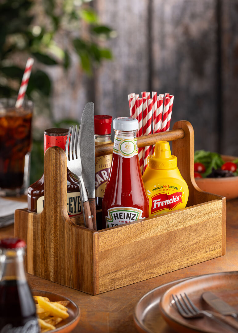 Large Wooden Table Caddy
