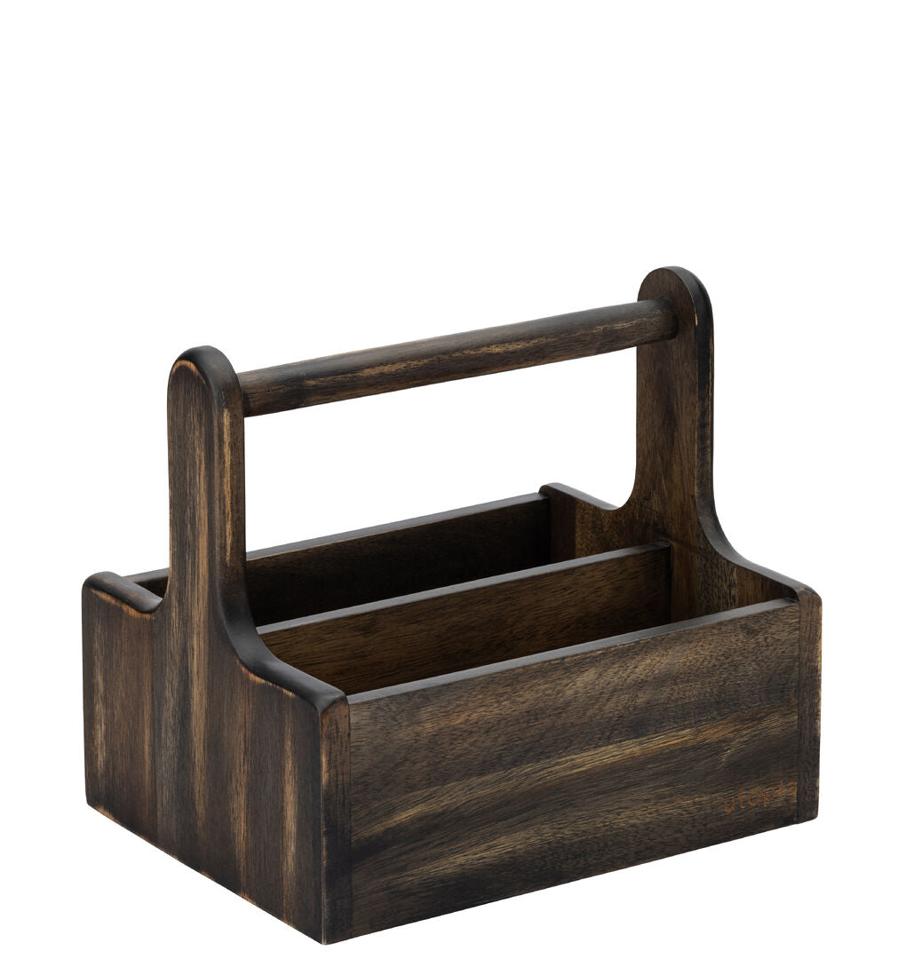 Medium Black Wooden Table Caddy