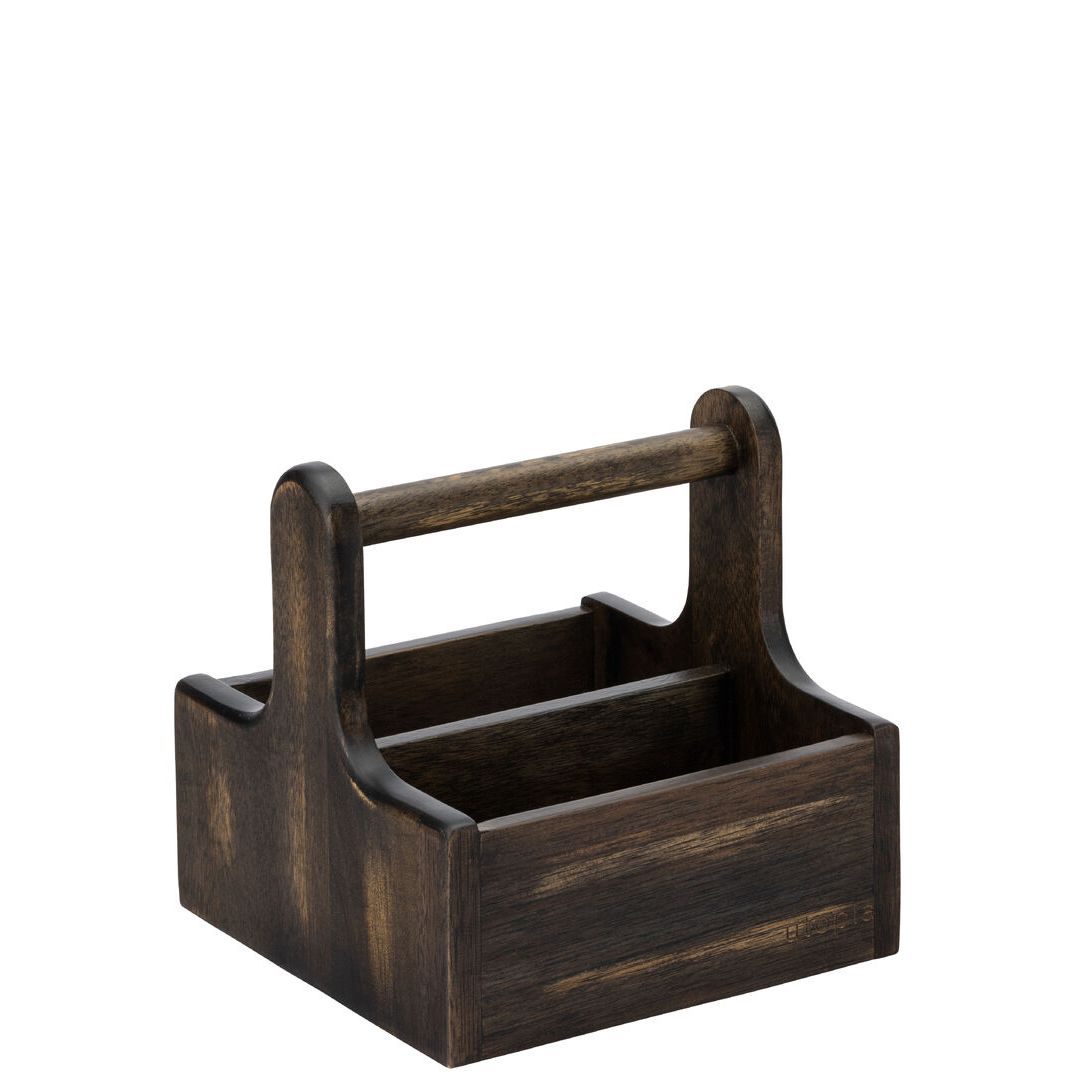 Small Black Wooden Table Caddy