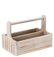 Large White Wooden Table Caddy