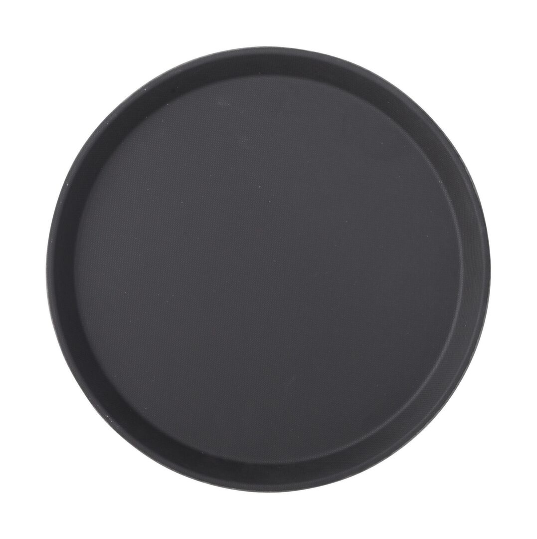 Black Non Slip Tray Round 11" (28cm)