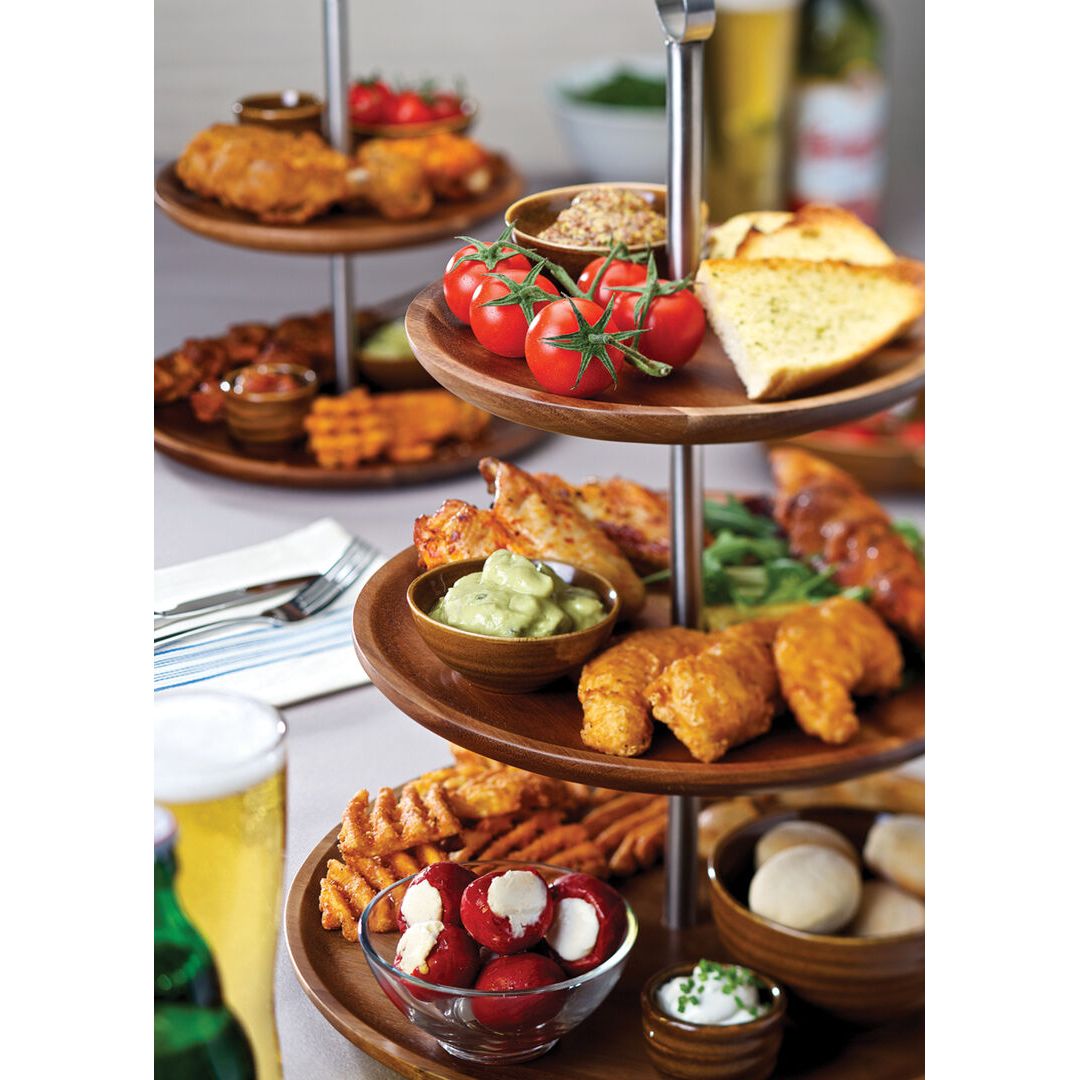 3 Tiered Acacia Sharing Platter 12, 9.75, 8.25"