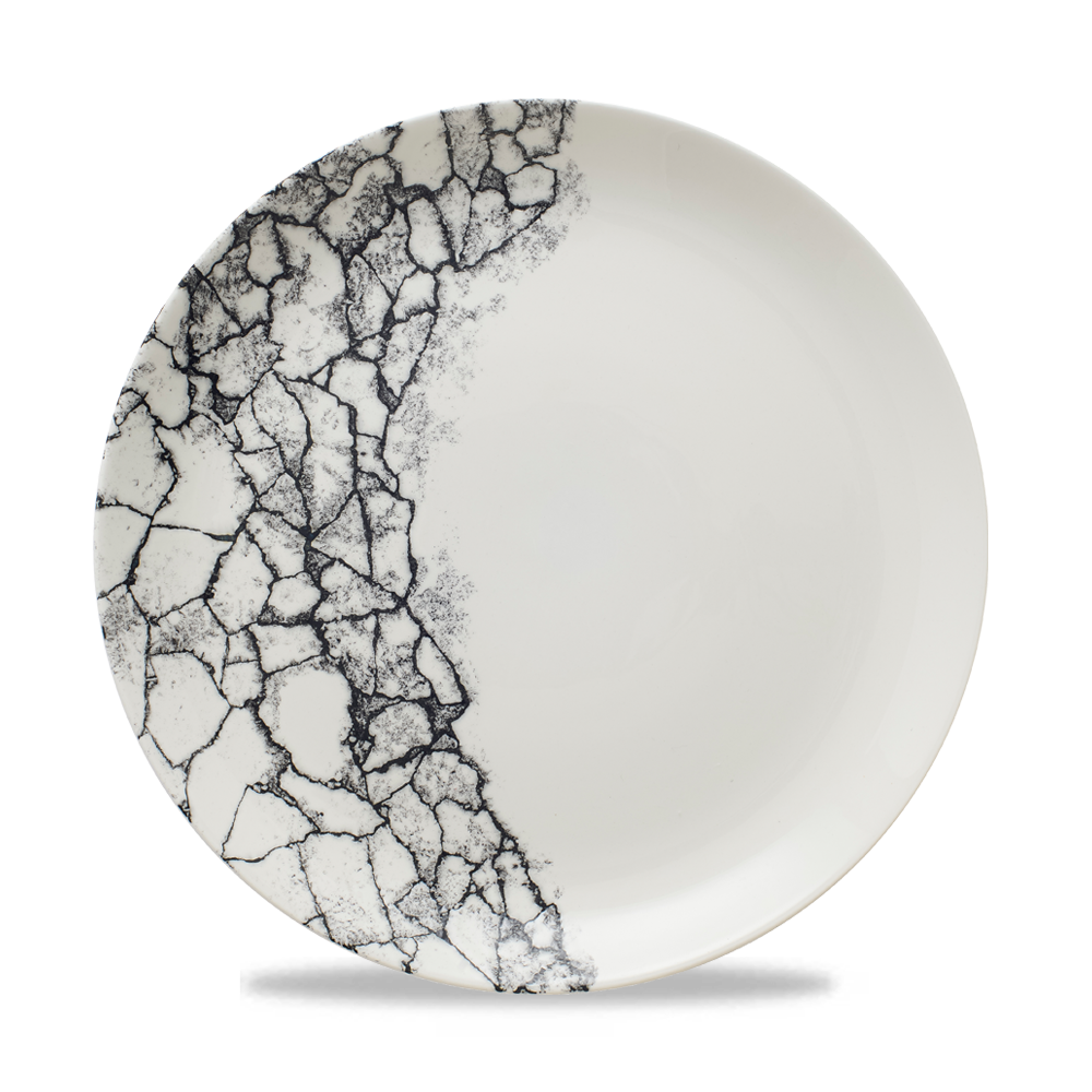 Kintsugi Accents Quartz Black Evolve Coupe Plate 10.25"