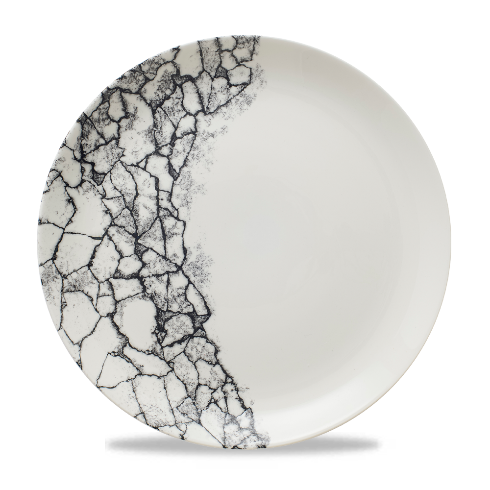 Kintsugi Accents Quartz Black Evolve Coupe Plate 11.25"