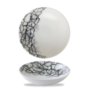 Kintsugi Accents Quartz Black Evolve Coupe Bowl 7.25"