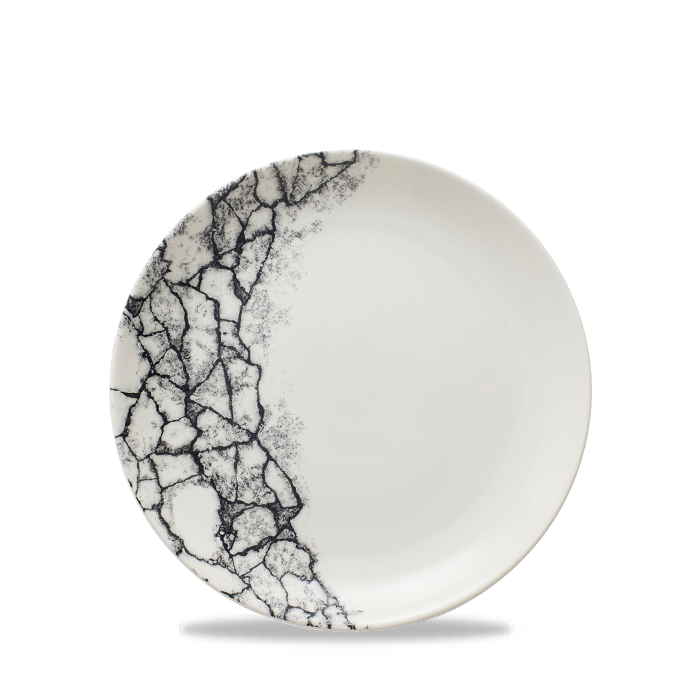 Kintsugi Accents Quartz Black Evolve Coupe Plate 6.5"