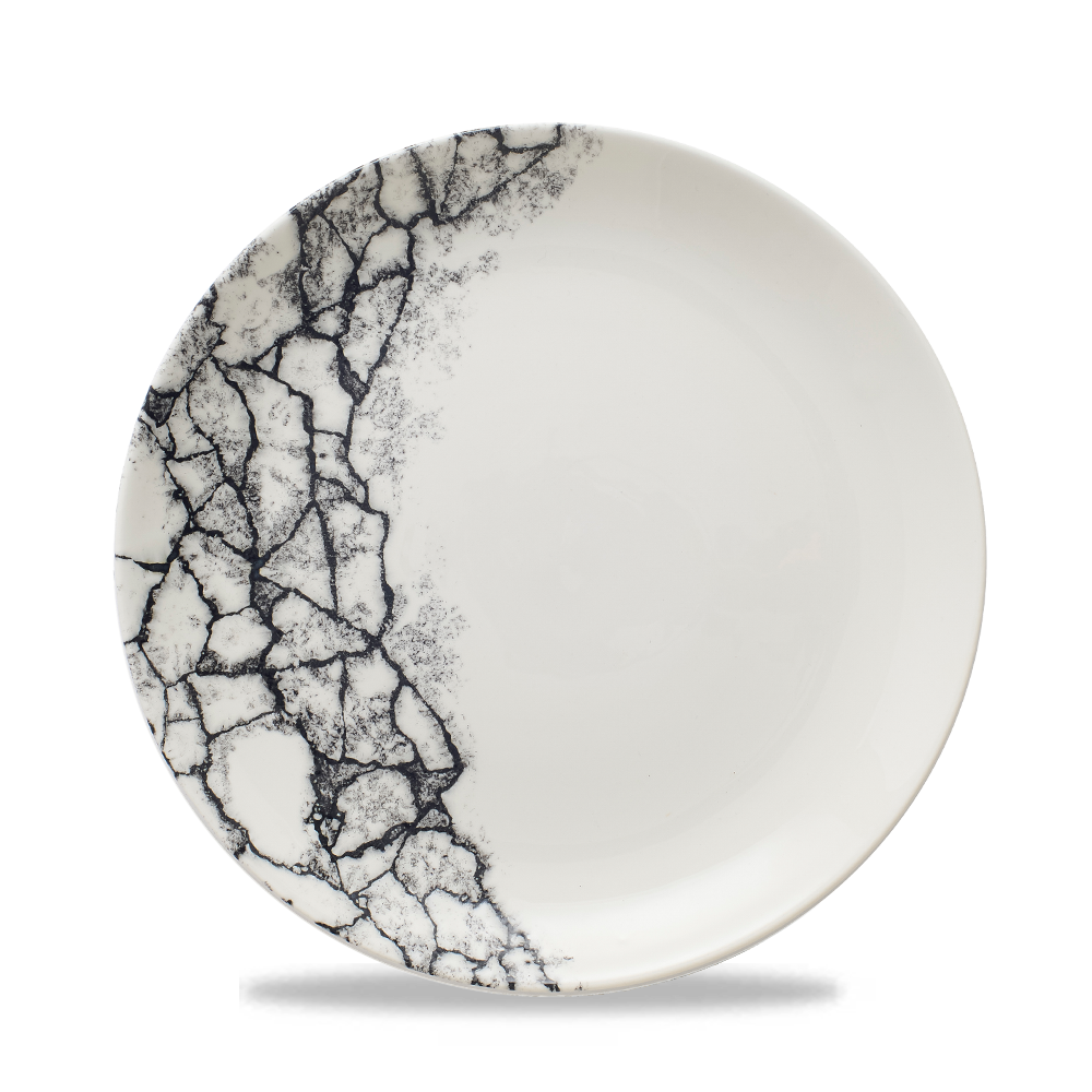 Kintsugi Accents Quartz Black Evolve Coupe Plate 8.67"