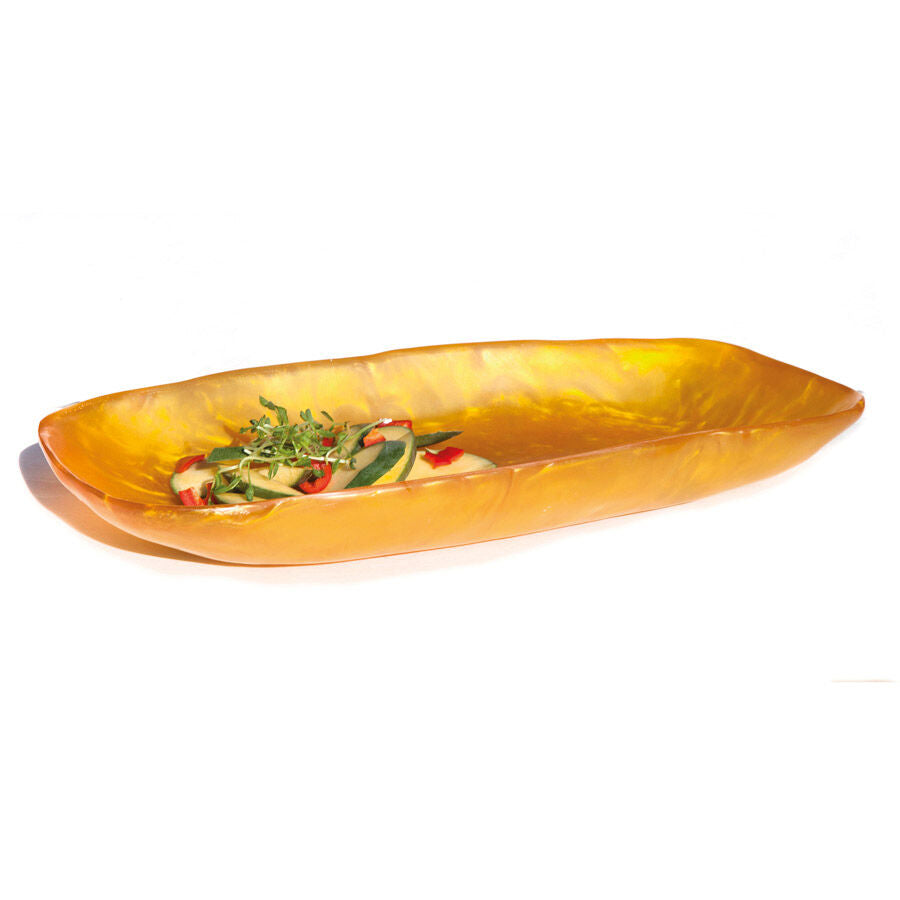 Wave Tangerine Pearl Rectangle Bowl 49.5 x 25.5 x 5.7cm 3ltr (19 1/2 x 10 x 2 1/4" 3 1/4qts)