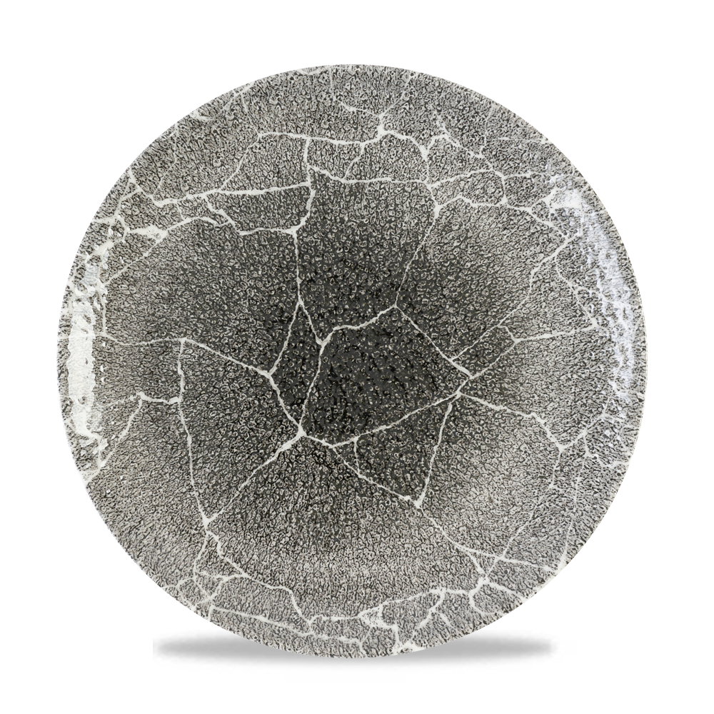 Studio Prints Kintsugi Quartz Black Coupe Plate 26cm