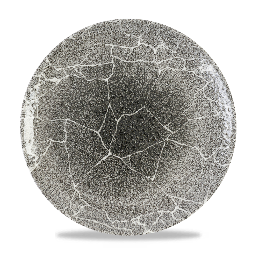 Studio Prints Kintsugi Quartz Black Coupe Plate 28.8cm