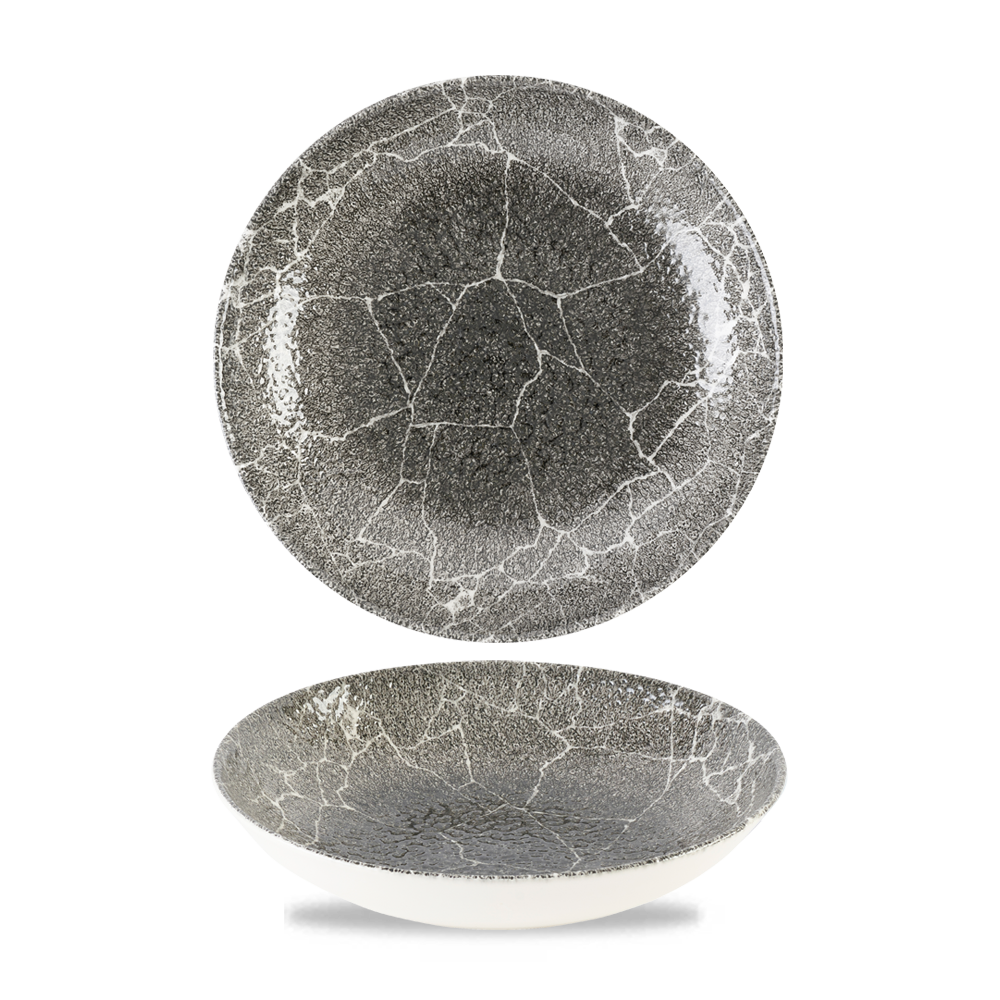 Studio Prints Kintsugi Quartz Black Coupe Bowl 18.2cm
