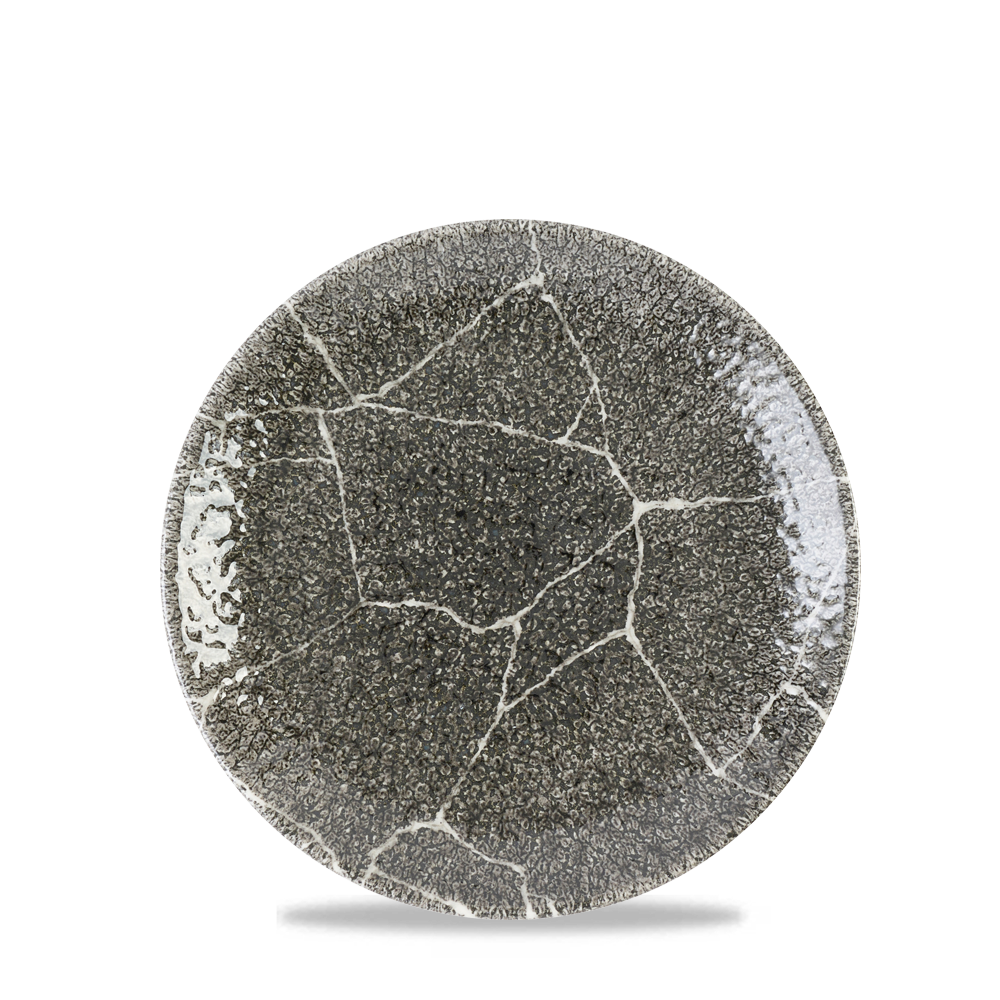 Studio Prints Kintsugi Quartz Black Coupe Plate 16.5cm