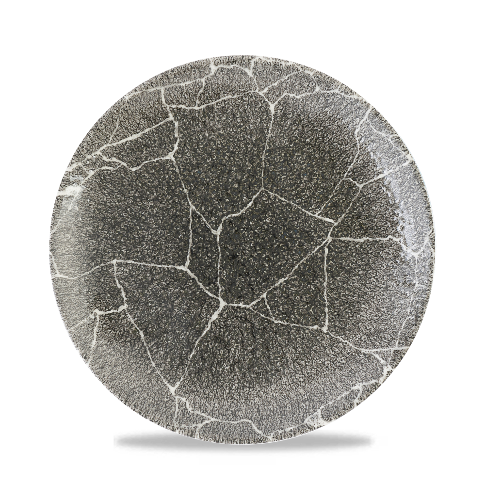 Studio Prints Kintsugi Quartz Black Coupe Plate 21.7cm