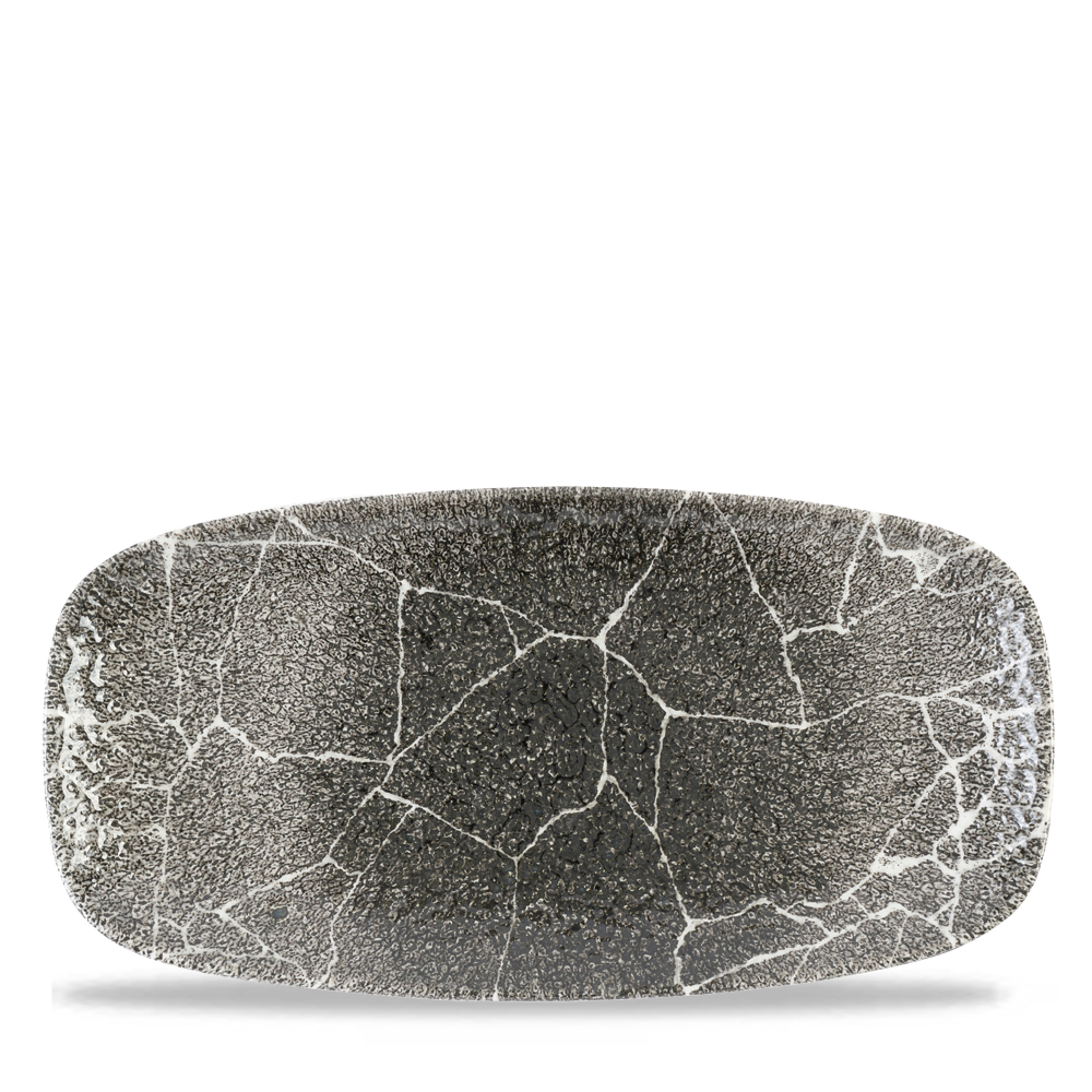 Studio Prints Kintsugi Quartz Black Chefs Oblong Plate
